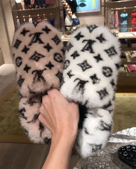 louis vuitton slippers furry|louis vuitton monogram sliders.